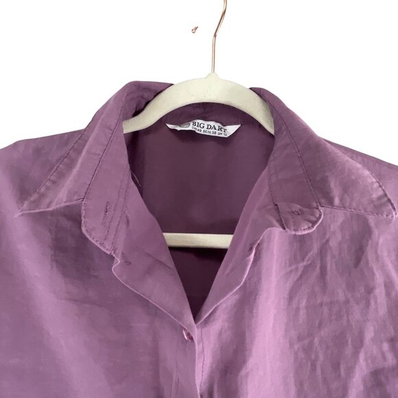 Big Dart Womens Button-Up Long Sleeve Shirt Purple Sz 12 Office Career Corp Core - Picture 8 of 11